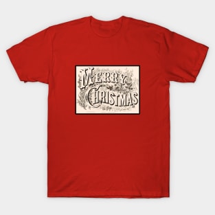 Merry Christmas 1876 Vintage Postcard Style T-Shirt